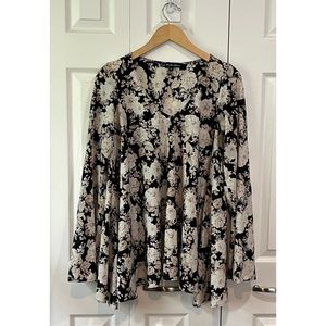 For Love & Lemons Daytripper V-Neck Bell Sleeve Mini Dress S